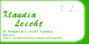 klaudia leicht business card